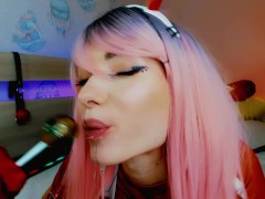 SLOBBERY AHEGAO WITH LOLLIPOP FROM WHORE ZERO TWO