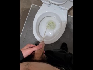 Man Pissing in Public Toilets POV | 4K