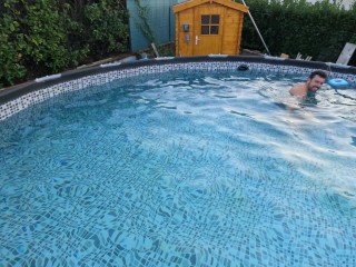 He suddenly takes my bikini off to fuck me in the swimming pool