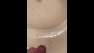 Bathroom quick cum on the sink