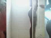 Preview 1 of Gorgeous Chocolate Pussy caught at the shower again!, She is so damn hot!