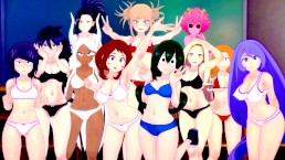 Deku 从他的教室里乱搞所有女孩直到中出 - 我的英雄学院无尽 3d 合辑