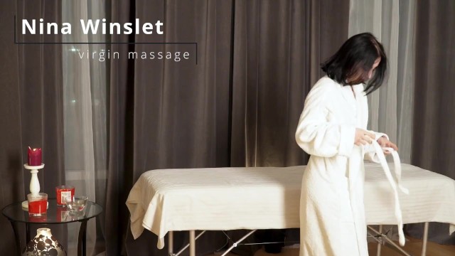 Nina Winslet enjoys her first massage to the maximum
