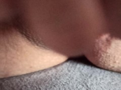 Quick masturbation of big cock trans clit
