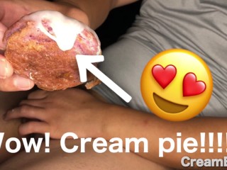 【オナニー】creampie Pie and Sperm - 甘いパイに特濃ミルク精子をかけて食べちゃう
