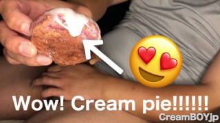 【オナニー】Creampie pie and sperm - 甘いパイに特濃ミルク精子をかけて食べちゃう