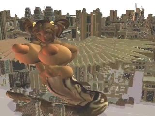 giantess, breast expansion, fetish, animation