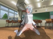 Preview 3 of 3D HENTAI Neko schoolgirl fucks with two teachers in the classroom