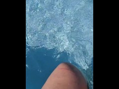 Feet Splashing in Public Pool! 