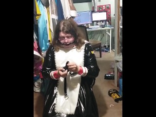 PVC Sakura Cosplay Sissy Maid Gag Fun