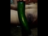Horny 😈 Girl Cucumber Fucking and Clit Rubbing Creamy Cumm...