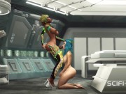 Preview 6 of Futa alien plays with a young busty sexy hottie in the sci-fi lab