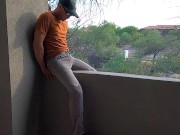Preview 2 of Piss and cum on a hotel balcony