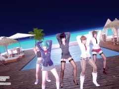 [MMD] 2 Phut Hon Sexy Dance Marie Rose Tamaki Misaki Kasumi Nyotengu Doa Uncensored Hentai