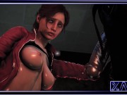 Preview 1 of Claire Redfield grabbed a monster Tyrant and fucked her in all holes with a huge thick dick