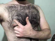 Preview 2 of Natural Alpha Hairy Man jerking off and big cum on the table