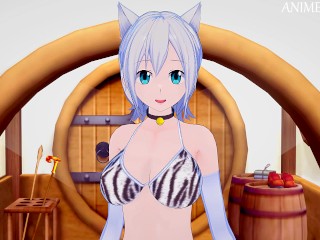 Natsu Fucks Lisana Strauss in her Cat Girl Costume until Creampie - Fairy Tail Anime Hentai 3d