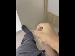 german teen gets horny in bathroom while friends are waiting for him