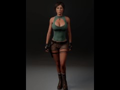 Lara Croft clothed sexy walk