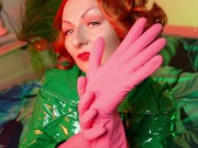 Preview 5 of pink rubber gloves video - ASMR teasing seducing close up - Arya Grander