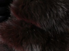 sexy short GLOVES FETISH video in FUR - sexual Domme