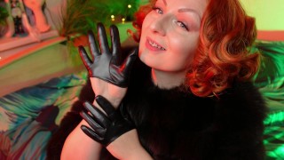 Sexy Short GLOVES FETISH Video In FUR Sexual Domme