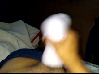 Hot Colombian masturbates with a plastic vagina and cums