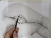 Preview 4 of Hot girl love finger in the ass | draw female body | draw female figure