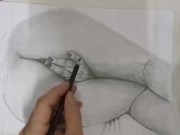 Preview 5 of Hot girl love finger in the ass | draw female body | draw female figure