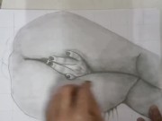 Preview 6 of Hot girl love finger in the ass | draw female body | draw female figure