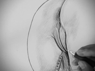 Милый цветочный рисунок Техника рисования карандашом женская фигура рисование 5-кратная скорость процесса рисования
