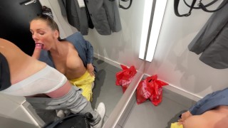 Screen Capture of Video Titled: Sales Assistant sucked in Fitting room