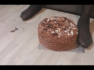 Hele Chocoladecake Voet Stampen