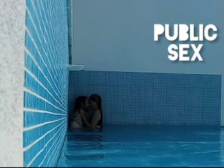 tattoo couple, pool sex, fetish, voyeur