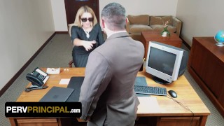 Perv Principal - Petite Stepmom Vivianne DeSilva Satisfies The Kinky Principal To Avoid Expulsion