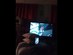 I let nasty hot Latino jerk off to me in my bras and panties while playing video games