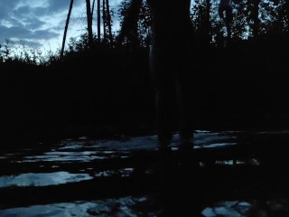 Feeling Free going Naked in the River and get Caught