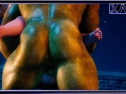 Preview 6 of A green goblin with a big dick fucks an elf in all holes