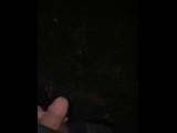 Slow Motion Outdoors Pissing in Backyard