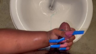 Washing His Dick In The Sink..He Started To Piss💦💦