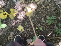 Daddy pissing in the woods