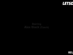 Video LETSDOEIT - Brunette Slut Alex Black Oils Her Partner Then Fucks Him Passionately