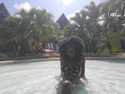 Preview 2 of Stunning Ebony Model, poolside teaser!, damn Mrs Cookie Brownie is FIRE!!!