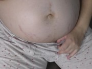 Preview 4 of 9 month pregnant wife showing to you her huge boobs and hairy pussy! Fuck her please