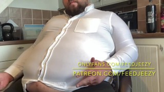 SuperChub Feedee Tight Shirt Baby Oiled Belly Stuffing Belly Play FeedJeezy