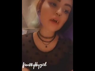 fangs, vertical video, halloween, fetish