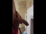 Preview 5 of johnholmesjunior showing cock off in busy public mens bathroom out in whiterock