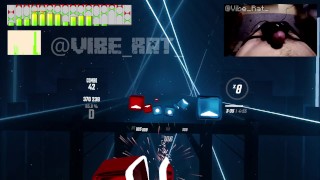 Playing Beatsaber With The Monster Nobra Twincharger Vibrator Bass Nipple Hards Engages In Free Ejaculation