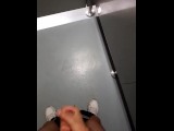 guy masturbates in a public toilet. arabic speech sounds