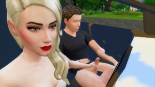 Amber engañando a Johnny con Elon - Naughty Hotwife engaña a su marido
